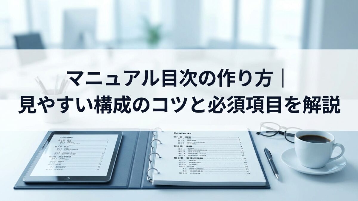 マニュアル目次の作り方｜見やすい構成のコツと必須項目を解説