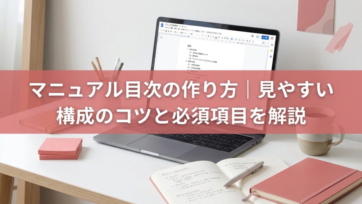マニュアル目次の作り方｜見やすい構成のコツと必須項目を解説