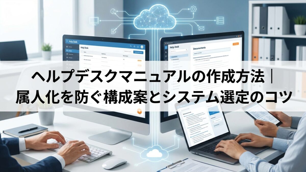 ヘルプデスクマニュアルの作成方法｜属人化を防ぐ構成案とシステム選定のコツ