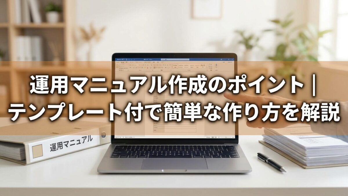 運用マニュアル作成のポイント｜テンプレート付で簡単な作り方を解説